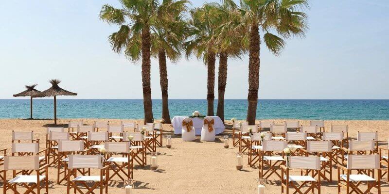 sunny beach weather wedding